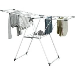 HOMCOM Opvouwbare wasdroger met binnenarm, verstelbare arm, metalen droogrek, 156,5 x x 97 cm, wit