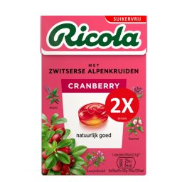 Ricola Keelpastilles Cranberry Suikervrij