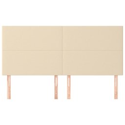 vidaXL Hoofdbord crème 160x5x118/128 cm stof