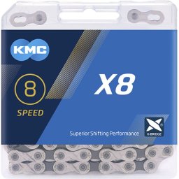 KMC Ketting 8-speed - Smal ontwerp - Duurzaam en corrosiebestendig - 114 schakels - Zilver/Grijs