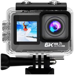 Lipa AT-M82TR 6K actioncamera IPS Wifi - Action camera waterdicht - Nachtvisie - Sony IMX sensor - 21 accessoires- 6K resolutie - Dual Screen - SD tot 256 GB - Remote -6K 30 FPS - EIS - +SD 16 GB - Alternatief GoPro