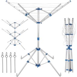 Droogmolen Blauw Zilver Aluminium 168x82x78cm