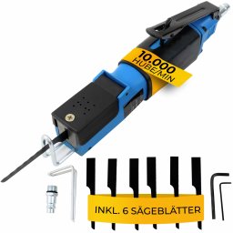 Persluchtcorpuszaag blauw/zwart incl zaagbladen