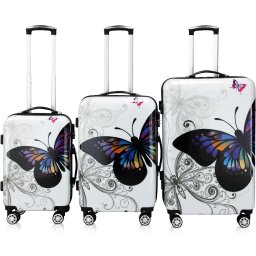 Reiskoffers Butterfly 3-delige polycarbonaat