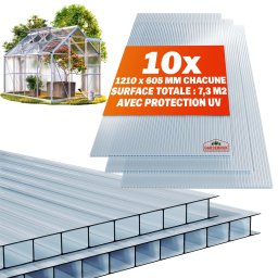 Polycarbonaat Platen 10 Stuks voor Kassen Transparant 6mm 7,32m²