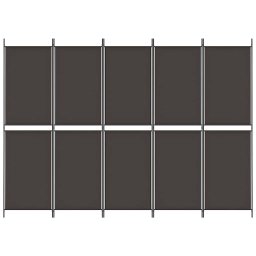 vidaXL Kamerscherm met 5 panelen 250x180 cm stof bruin