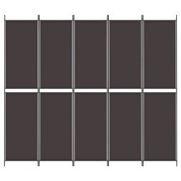 vidaXL Kamerscherm met 5 panelen 250x220 cm stof bruin