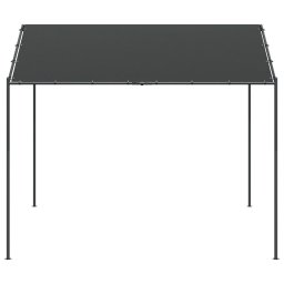 vidaXL Tuinpaviljoen 4x4 m staal en stof antracietkleurig