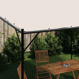 vidaXL Prieel 4x4 m 180 g/m² stof en staal wit