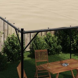 vidaXL Prieel 4x4 m 180 g/m² stof en staal beige