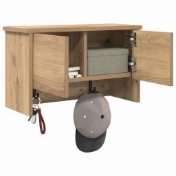 vidaXL Wandgemonteerde kapstok Muurmontage Artisan Eiken Bewerkt hout
