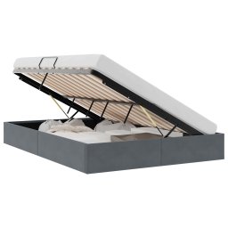vidaXL Opslag bed met opslag Donkergrijs 153 x 203 cm fluweel