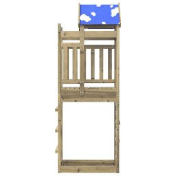 vidaXL Speeltoren Bruin 85 x 52,5 x 239 cm Massief geïmpregneerd hout