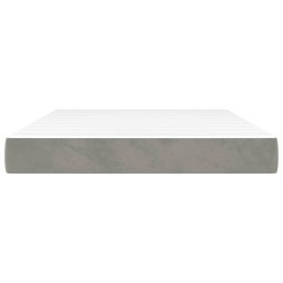 vidaXL Pocketveringmatras medium full 137x190x20 cm fluweel lichtgrijs