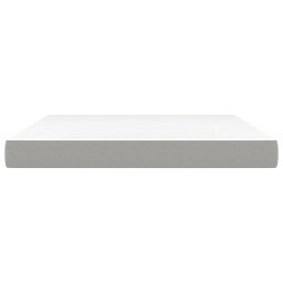 vidaXL Pocketveermatras medium king 193x203x20 cm stof lichtgrijs