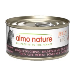 Voordeelpakket: 24x70g Almo Nature HFC Gelei Tonijn met Tandbaars natvoer voor katten