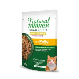 Dubbelpak 56x70g Natural Trainer Straccetti Urinary Sterilised Reepjes in saus met kip, nat kattenvoer