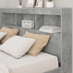 vidaXL Boekenkast Bed met opslag Betongrijs 160 x 200 cm Bewerkt hout