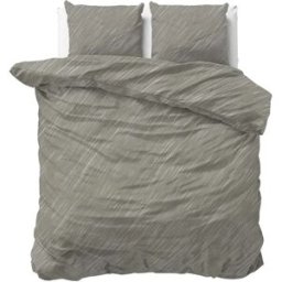 Sleeptime Dekbedovertrek Mellow Stone Grijs - Eenpersoons 140 x 200/220 cm + 1 kussensloop
