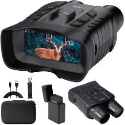 AKASO Seemor-200 - Nachtkijker met infrarood - 4K Full-Color - 16x Zoom - 1000m Bereik - App-gestuurde Foto & Video - Inclusief 2 × 3250mAh Batterijen - Night vision - Digitale Verrekijker
