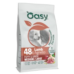 Oasy Puppy & Junior Medium/Large Hondenbrokken met Lam - 10 kg