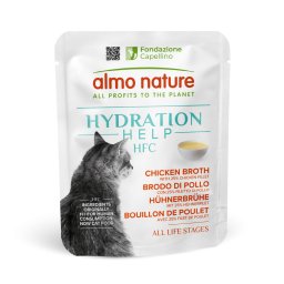 Voordeelpakket: 24x50g Almo Nature HFC Hydration Help kippenbouillon met kipfilet nat kattenvoer