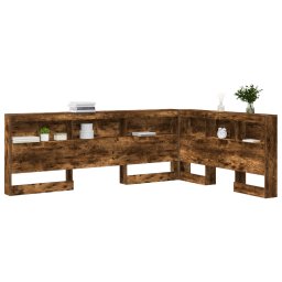 vidaXL Opberghoofdbord met plank Gerookt eiken 160 cm Bewerkt hout