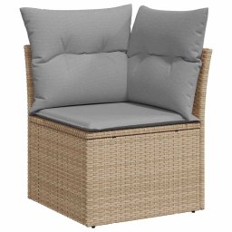 vidaXL Tuinbankenset 8 st Beige en Licht Grijs poly rattan