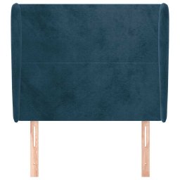 vidaXL Hoofdbord met randen 83x23x118/128 cm fluweel donkerblauw