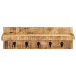 vidaXL Wandkapstok 60x15x20 cm massief ruw mangohout