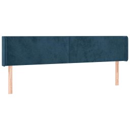 vidaXL Hoofdbord LED 163x16x78/88 cm fluweel donkerblauw