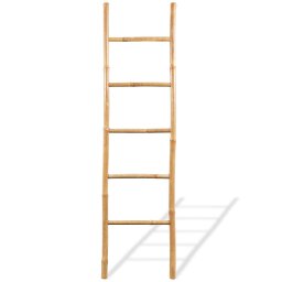 vidaXL Handdoekladder met 5 sporten 150 cm bamboe