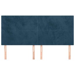 vidaXL Hoofdbord donkerblauw 160x5x118/128 cm fluweel