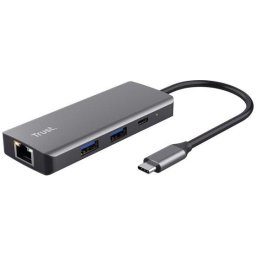 Trust Dalyx 6-in-1 USB-C-adapter USB Hub Zilver