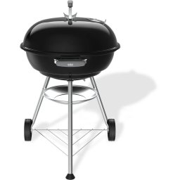 Weber Compact Kettle - Ø 57 cm Grillrooster - Houtskoolbarbecue - Zwart - Asopvangschaal - 2 Duurzame, weerbestendige wielen - Handige dekselhaak - Kras- en roestbestendig
