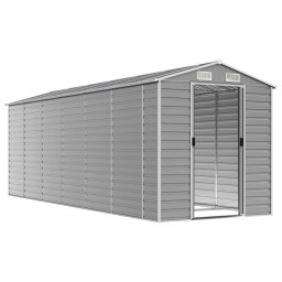 vidaXL Tuinhuis Lichtgrijs 191x555x198 cm Gegalvaniseerd Staal