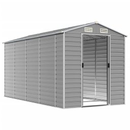 vidaXL Tuinhuis Lichtgrijs 191x385x198 cm Gegalvaniseerd Staal
