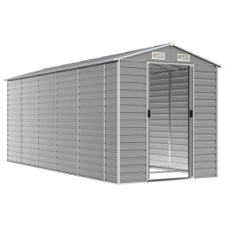 vidaXL Tuinhuis Lichtgrijs 191x470x198 cm Gegalvaniseerd Staal