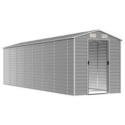 vidaXL Tuinhuis Lichtgrijs 191x640x198 cm Gegalvaniseerd Staal