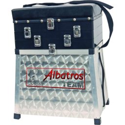 Albatros Aluminium Zitmand 3-Ladig ABS - viskoffer voor vissen - grote opbergvak