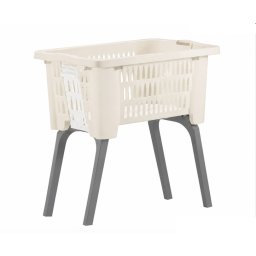 Wasmand op poten creme 38 liter 39 x 59 x 29 cm kunststof