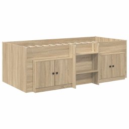 vidaXL Loft Bed Frame met Kast 3 st Sonoma Eiken Bewerkt hout