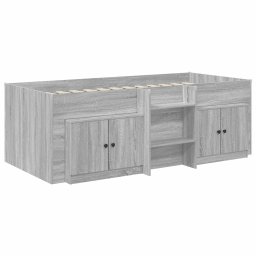 vidaXL Loft Bed Frame met Kast 3 st Grijs Sonoma Bewerkt hout