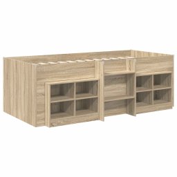 vidaXL Loft Bed Frame met Kast 3 st Sonoma Eiken Bewerkt hout
