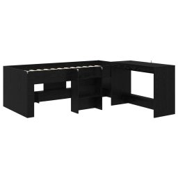 vidaXL Bedframe met Bureau 2 st Zwart eiken Bewerkt hout