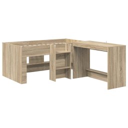 vidaXL Hoge Bed Frame met Bureau voor Kinderen 2 st Sonoma Eiken
