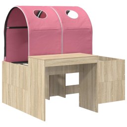 vidaXL Bed met Tunnel 3 st Sonoma eiken en roze Bewerkt hout