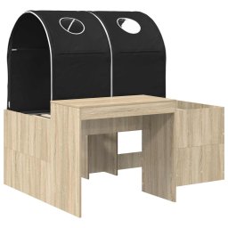 vidaXL Bed met Tunnel 3 st Sonoma Eiken en Zwart Bewerkt hout