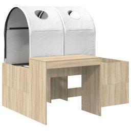 vidaXL Bed met Tunnel 3 st Sonoma eiken en wit Bewerkt hout