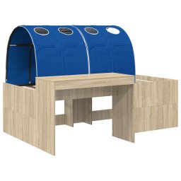 vidaXL Bed met Tunnel 3 st Sonoma eiken en blauw Bewerkt hout